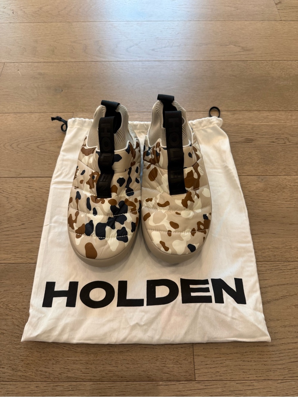 Holden Kids Camo Slip-On Sneakers in Beige, Brown & Black